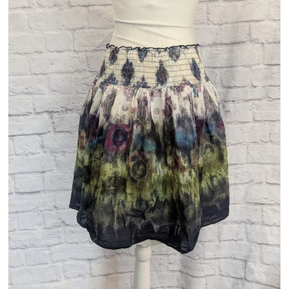 Tie Dye Boho Fairy Skirt 100% cotton‎ lined Size Juniors Med festival Candies